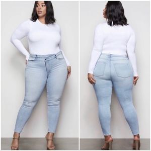 Good American Good Curve Crossover Skinny Jeans NWT Size 18